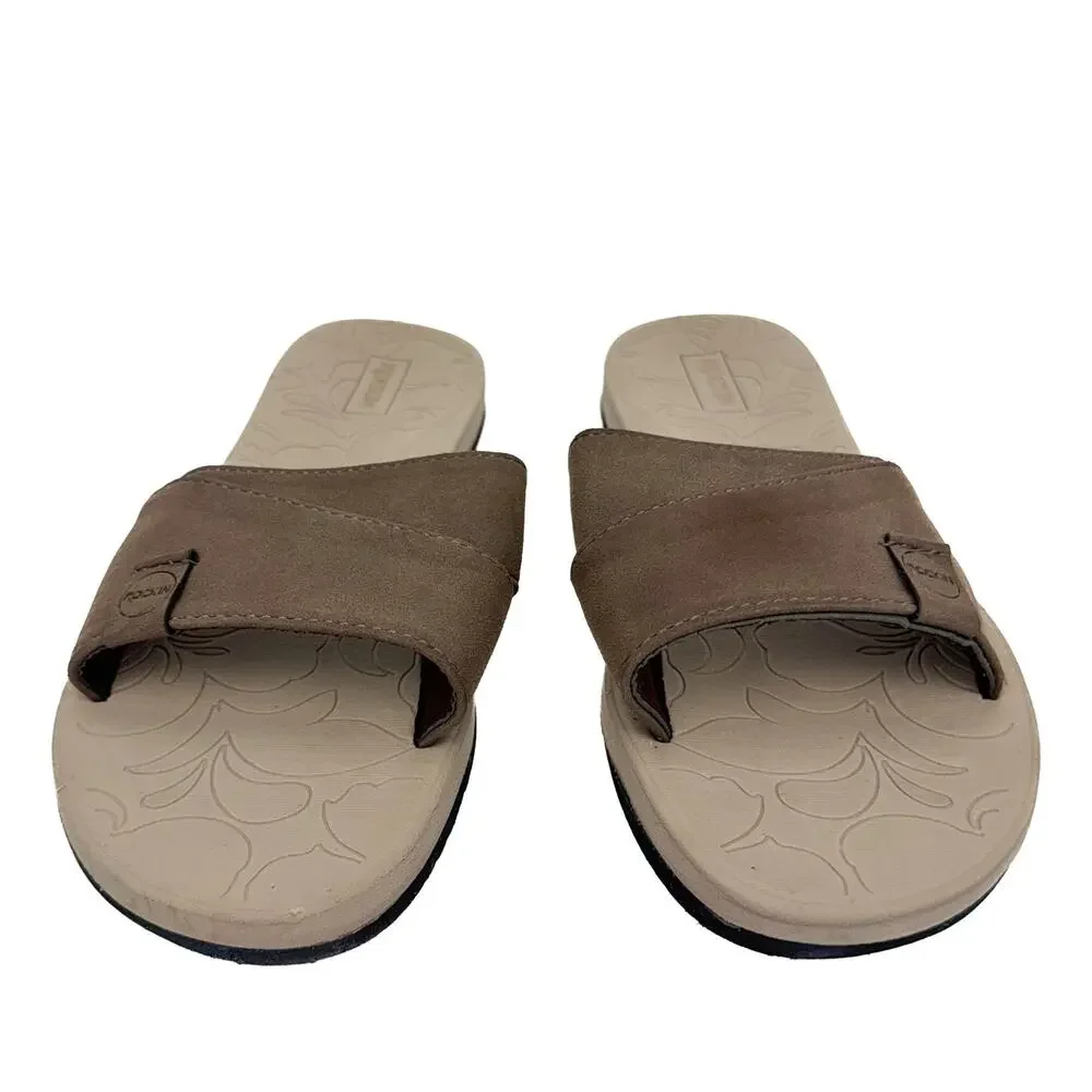 Rockin Brown Faux Suede Lightweight Padded Breathable Flip Flops Sz‎ 11 Comfort